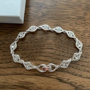 Silver rhinestone costume bracelet